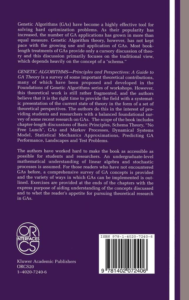 Weitere Ansicht: Genetic Algorithms | Colin R. Reeves, Jonathan E. Rowe