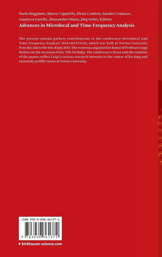 Weitere Ansicht: Advances in Microlocal and Time-Frequency Analysis