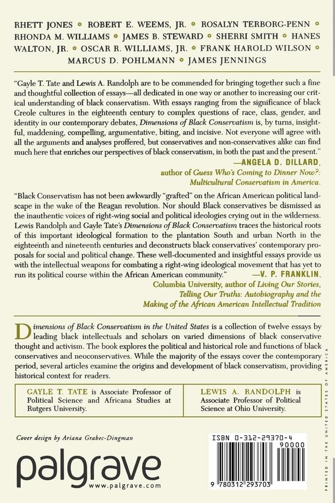 Weitere Ansicht: Dimensions of Black Conservatism in the U.S.