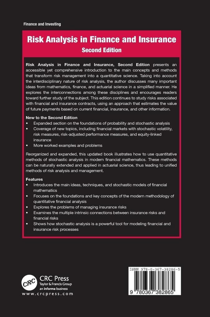 Weitere Ansicht: Risk Analysis in Finance and Insurance | Alexander Melnikov