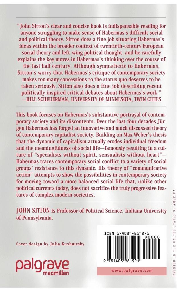 Weitere Ansicht: Habermas and Contemporary Society | J. Sitton