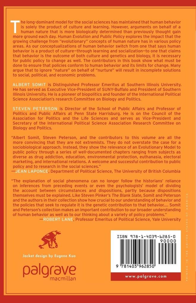 Weitere Ansicht: Human Nature and Public Policy | S. Peterson, A. Somit