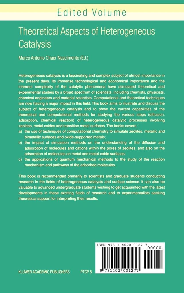 Weitere Ansicht: Theoretical Aspects of Heterogeneous Catalysis