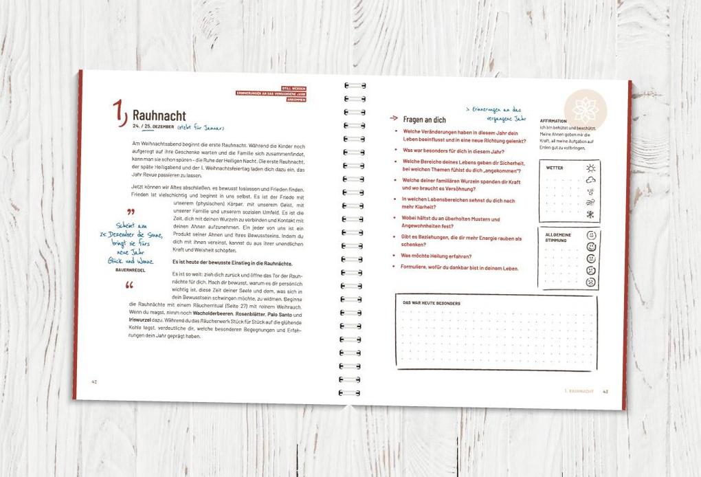 Weitere Ansicht: Die Rauhnächte - Im Fluss der Zeiten: Ein Workbook für die 12 heiligen Nächte mit viel Raum für eigene Notizen | Annett Hering