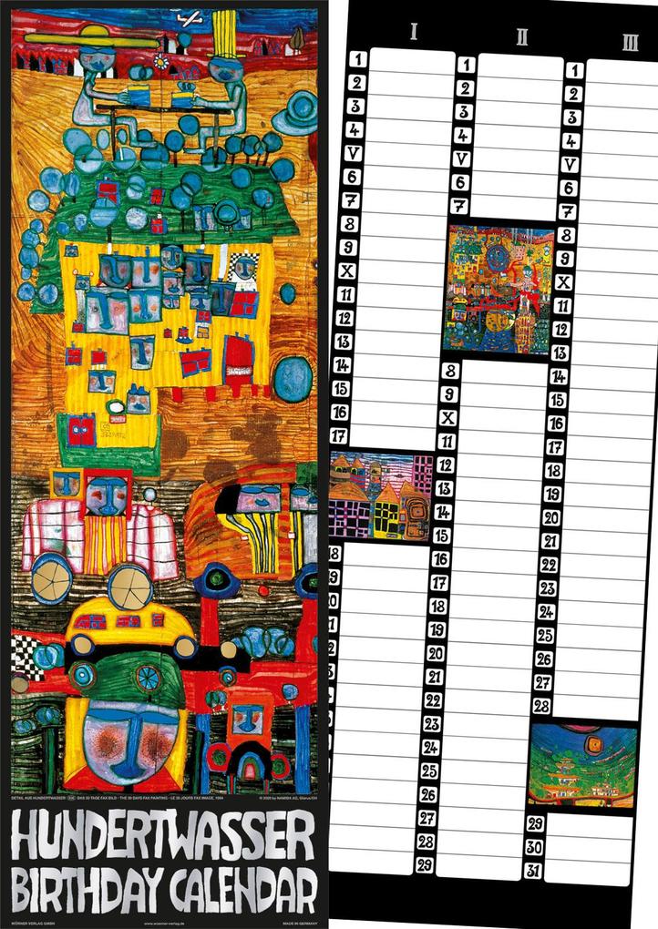 Produktbild: Hundertwasser Birthday Calendar | Friedensreich Hundertwasser