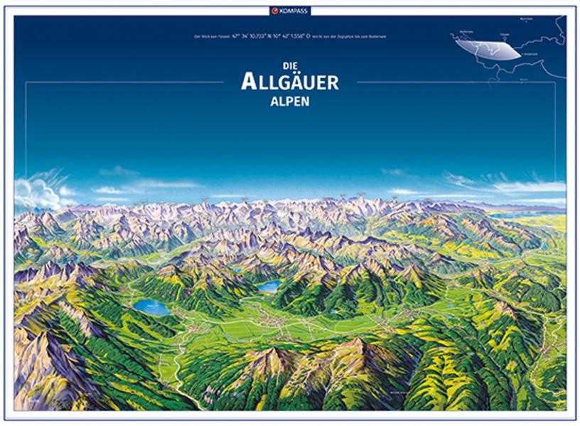 Produktbild: KOMPASS Panorama-Poster Die Allgäuer Alpen
