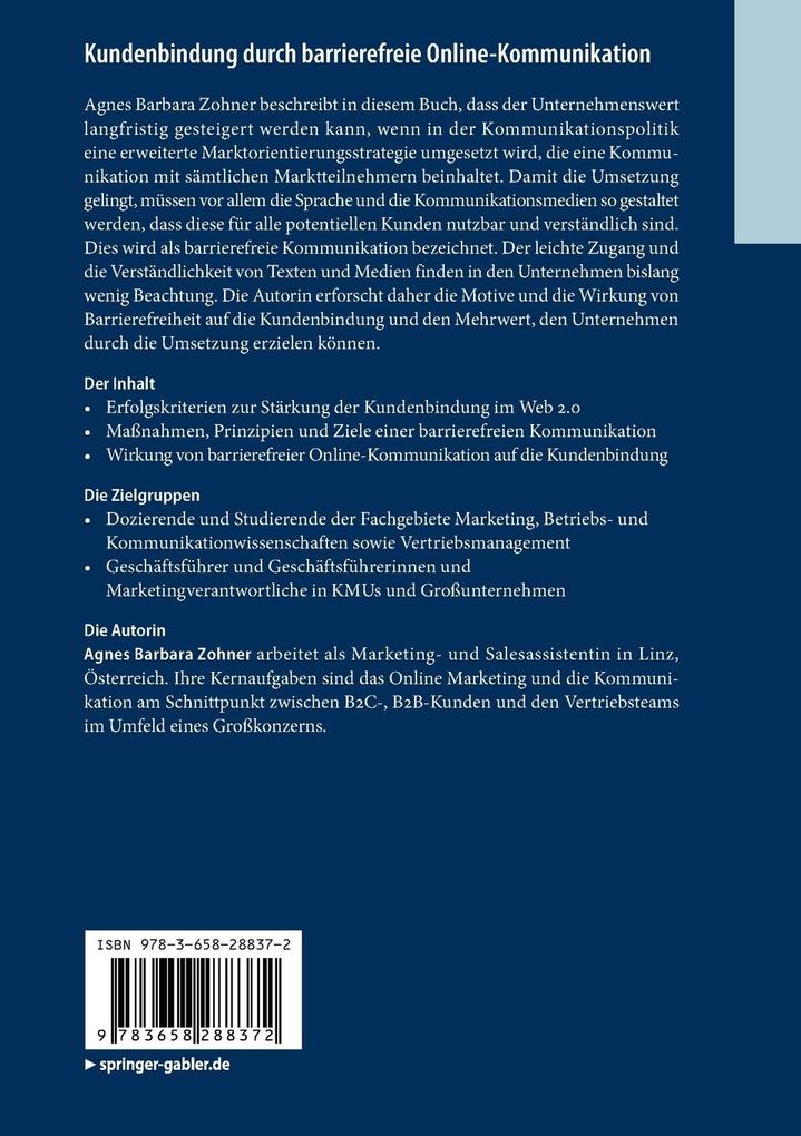 Weitere Ansicht: Kundenbindung durch barrierefreie Online-Kommunikation | Agnes Barbara Zohner