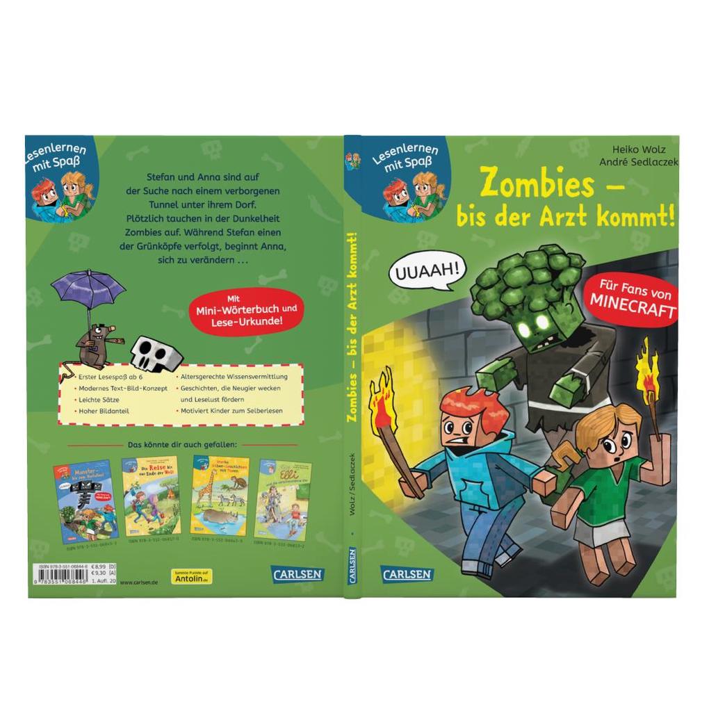 Weitere Ansicht: Lesenlernen mit Spaß - Minecraft 1: Zombies - bis der Arzt kommt! | Heiko Wolz