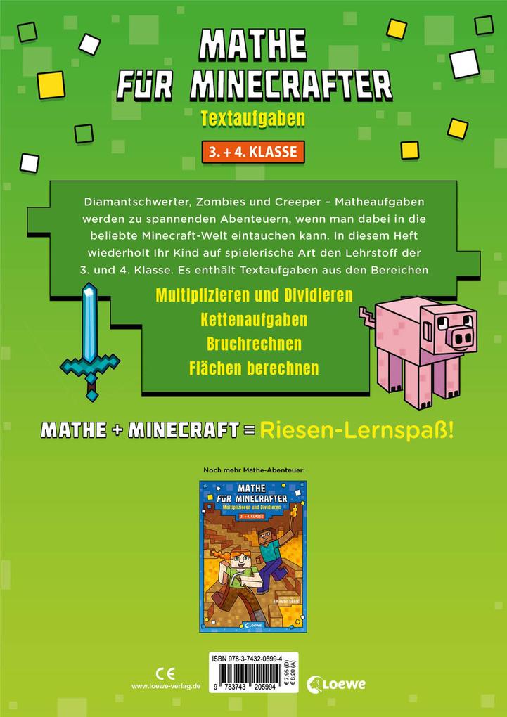 Weitere Ansicht: Mathe für Minecrafter - Textaufgaben 3. und 4. Klasse