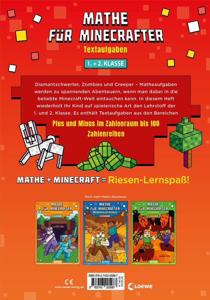 Weitere Ansicht: Mathe für Minecrafter - Textaufgaben 1. und 2. Klasse