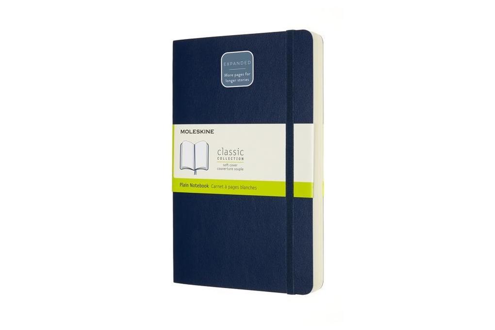 Weitere Ansicht: Moleskine Notizbuch - Erweitert, Large/A5, Blanko, Weicher Einband, Saphir