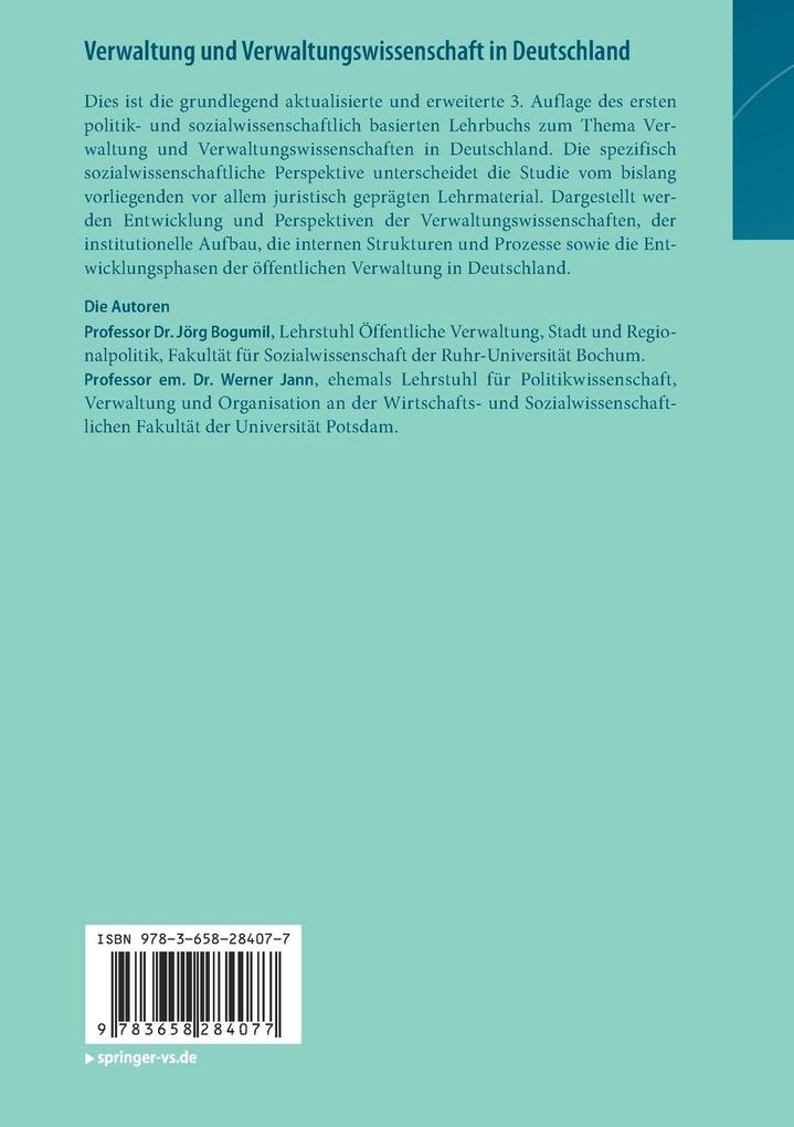 Weitere Ansicht: Verwaltung und Verwaltungswissenschaft in Deutschland | Jörg Bogumil, Werner Jann