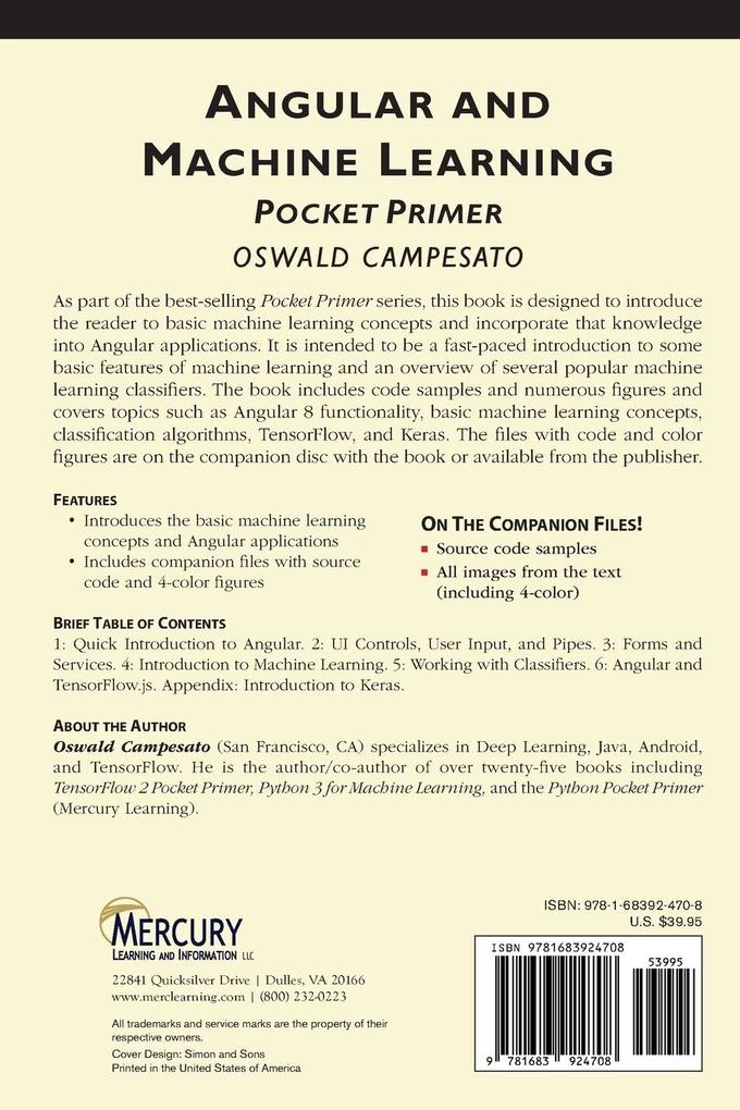 Weitere Ansicht: Angular and Machine Learning Pocket Primer | Oswald Campesato