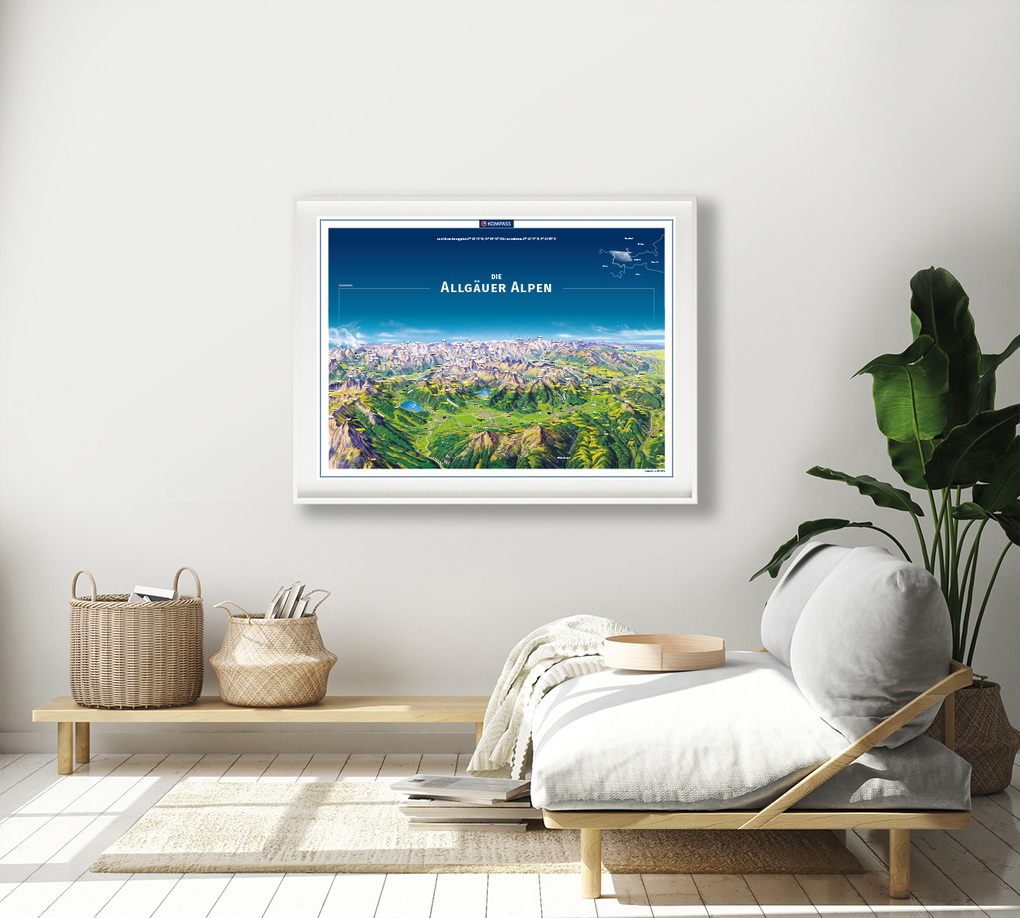 Weitere Ansicht: KOMPASS Panorama-Poster Die Allgäuer Alpen