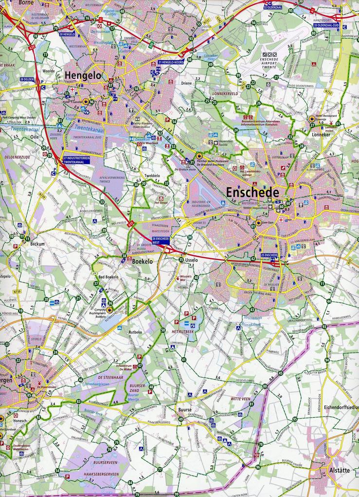 Weitere Ansicht: Overijssel oost (Almelo / Enschede) 1:66 000