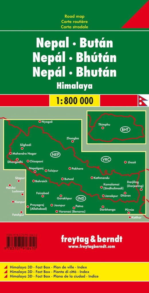 Weitere Ansicht: Nepal - Bhutan, Autokarte 1:800.000 LZ bis 2023