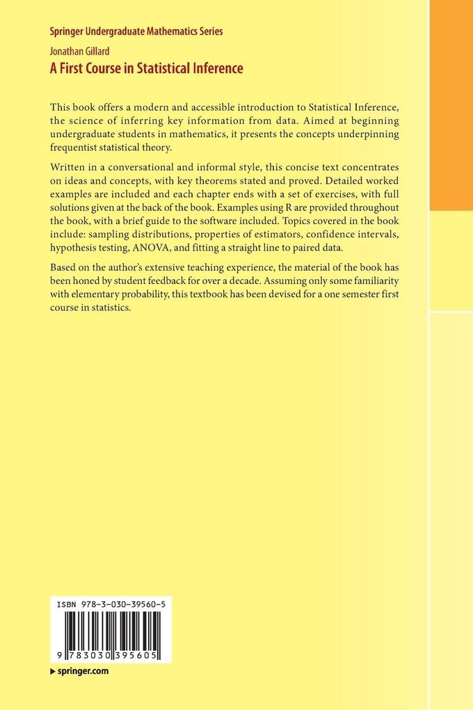 Weitere Ansicht: A First Course in Statistical Inference | Jonathan Gillard