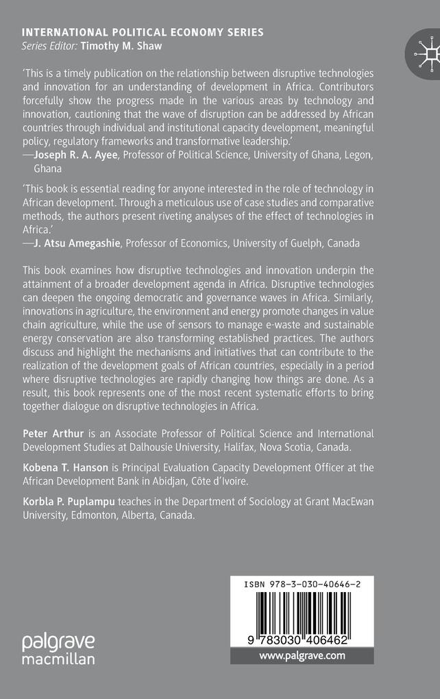 Weitere Ansicht: Disruptive Technologies, Innovation and Development in Africa
