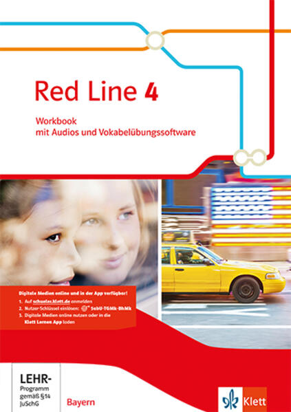 Produktbild: Red Line 4. Ausgabe Bayern. Workbook mit Audios und Vokabelübungssoftware Klasse 8