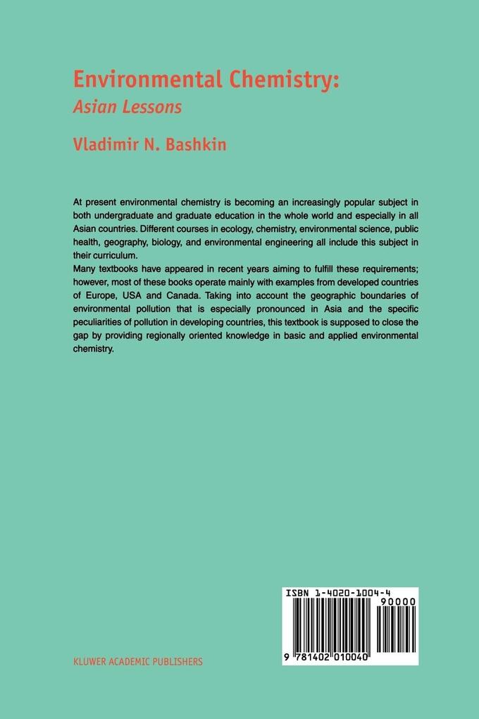 Weitere Ansicht: Environmental Chemistry: Asian Lessons | V. N. Bashkin