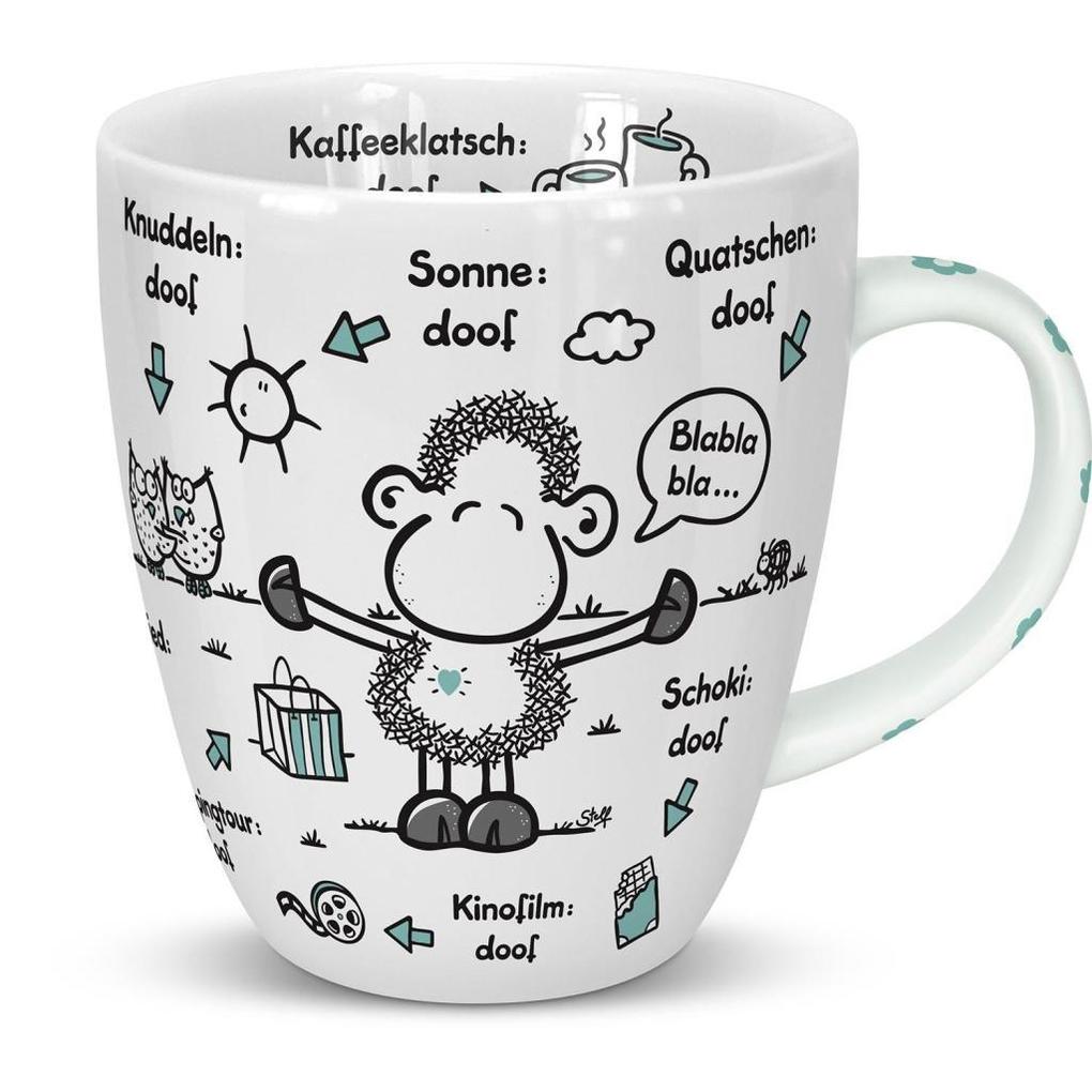Weitere Ansicht: Sheepworld 46508 Tasse Ohne Lieblingsmensch ist alles doof, Wolke, 45 cl, Blau, Geschenktasse