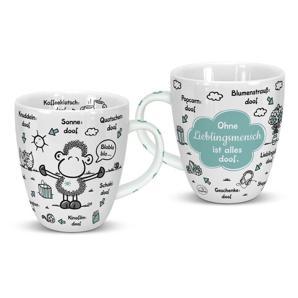 Weitere Ansicht: Sheepworld 46508 Tasse Ohne Lieblingsmensch ist alles doof, Wolke, 45 cl, Blau, Geschenktasse