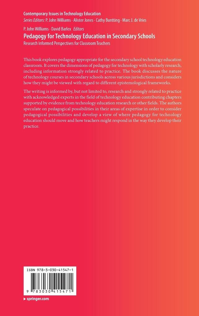 Weitere Ansicht: Pedagogy for Technology Education in Secondary Schools
