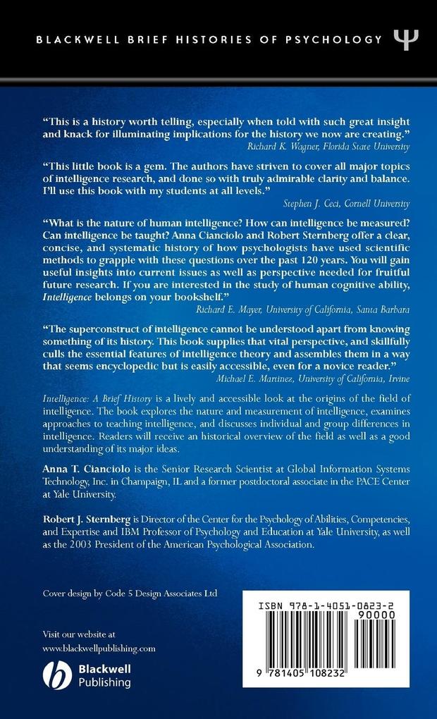 Weitere Ansicht: Intelligence | Anna T Cianciolo, Robert J Sternberg