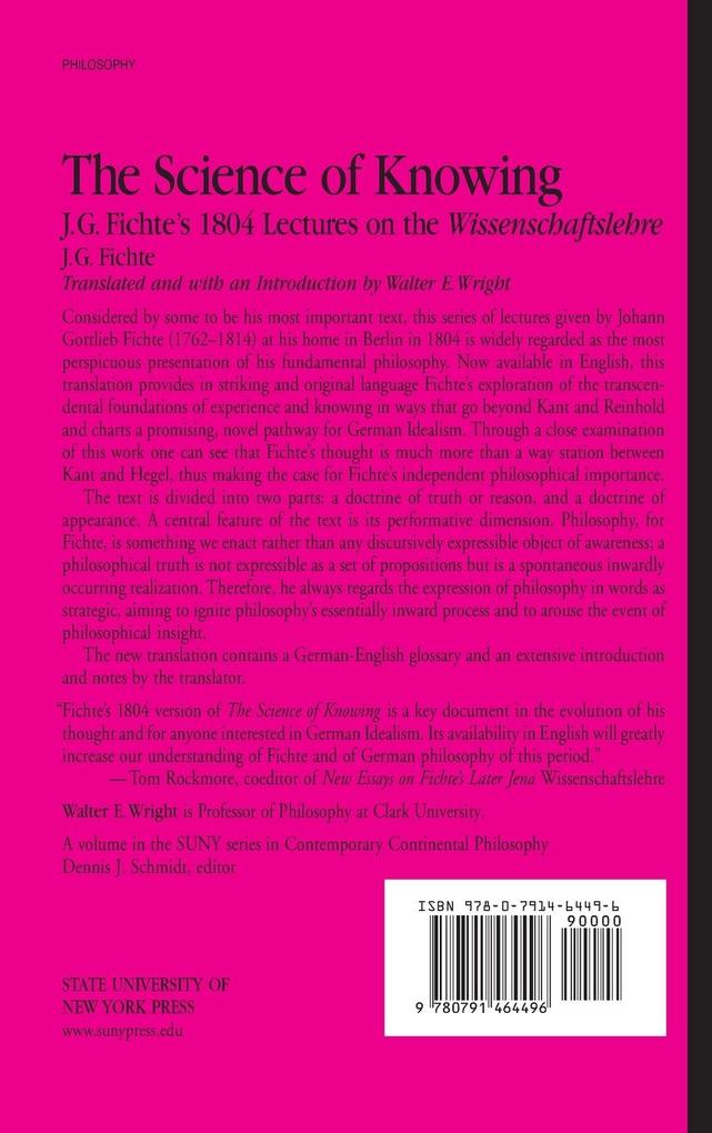 Weitere Ansicht: The Science of Knowing | J. G. Fichte