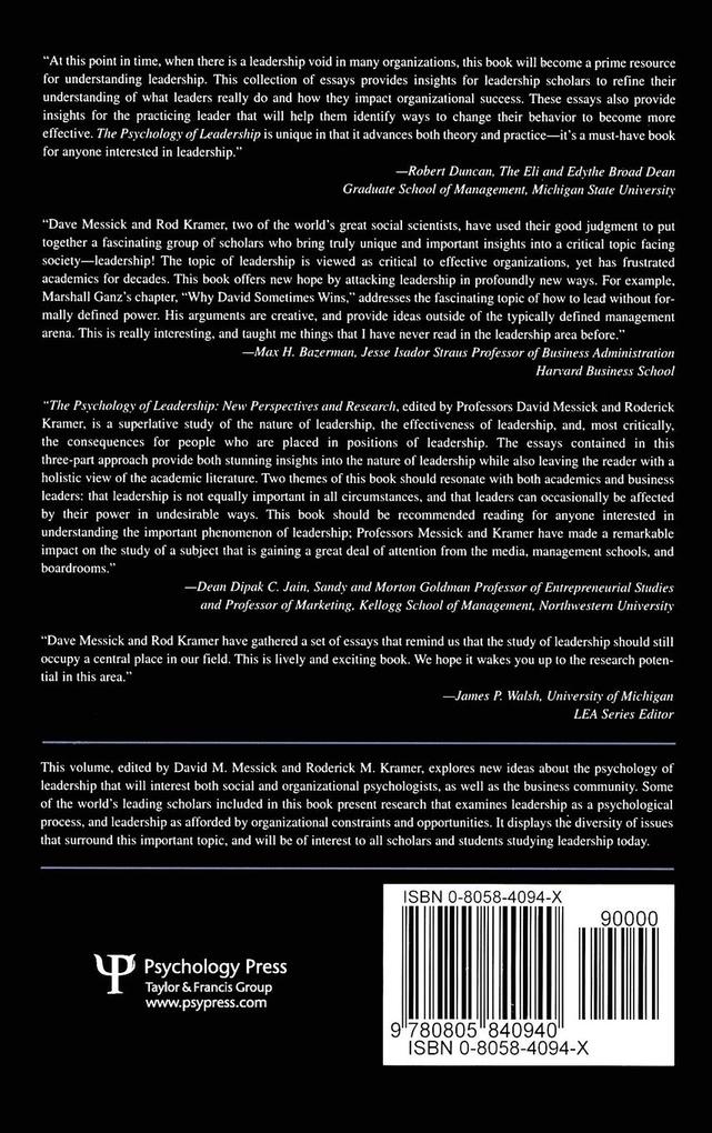 Weitere Ansicht: The Psychology of Leadership