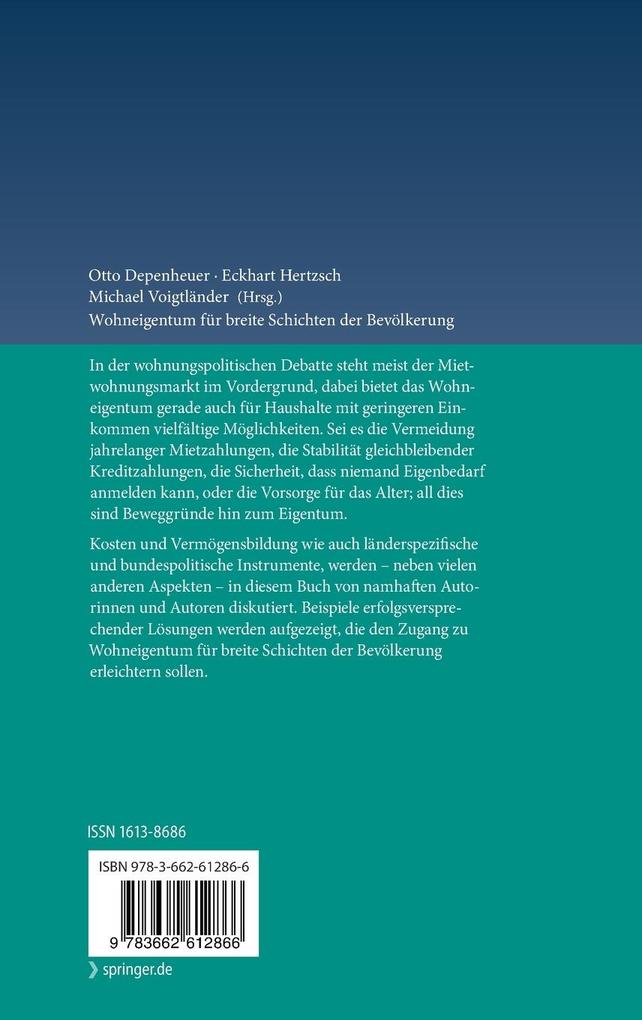 Weitere Ansicht: Wohneigentum für breite Schichten der Bevölkerung