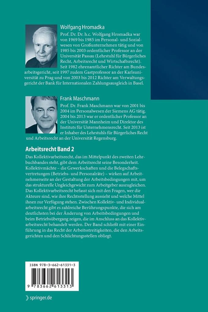 Weitere Ansicht: Arbeitsrecht Band 2 | Wolfgang Hromadka, Frank Maschmann