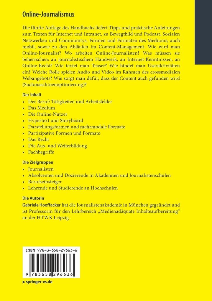 Weitere Ansicht: Online-Journalismus | Gabriele Hooffacker