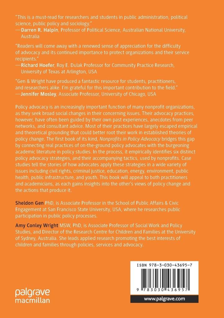Weitere Ansicht: Nonprofits in Policy Advocacy | Sheldon Gen, Amy Conley Wright