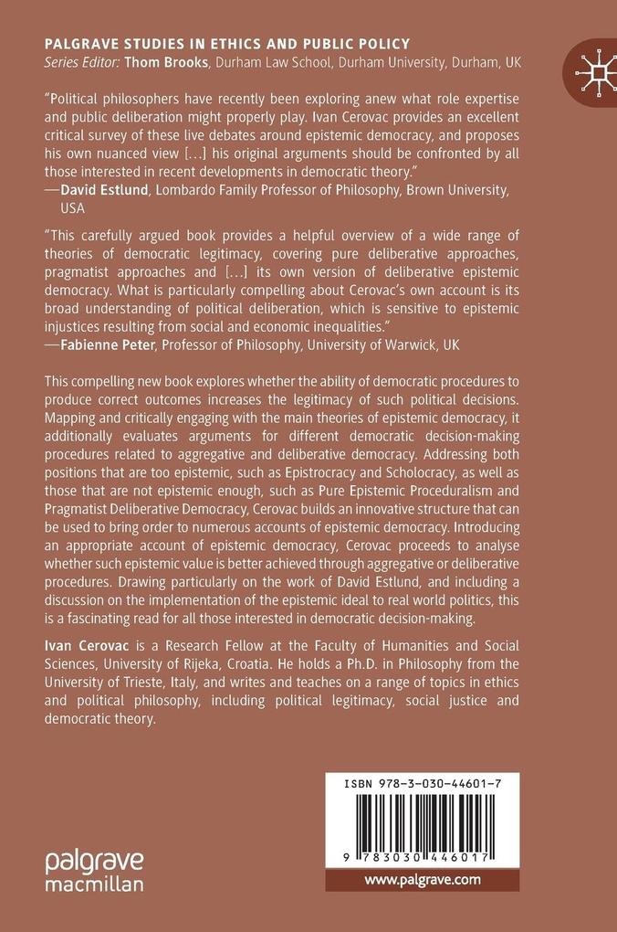 Weitere Ansicht: Epistemic Democracy and Political Legitimacy | Ivan Cerovac