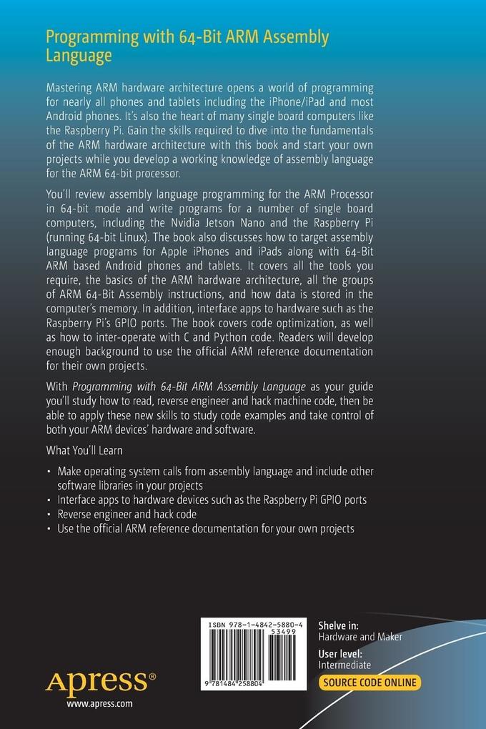 Weitere Ansicht: Programming with 64-Bit ARM Assembly Language | Stephen Smith