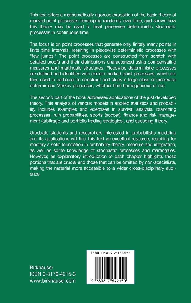 Weitere Ansicht: Point Process Theory and Applications | Martin Jacobsen