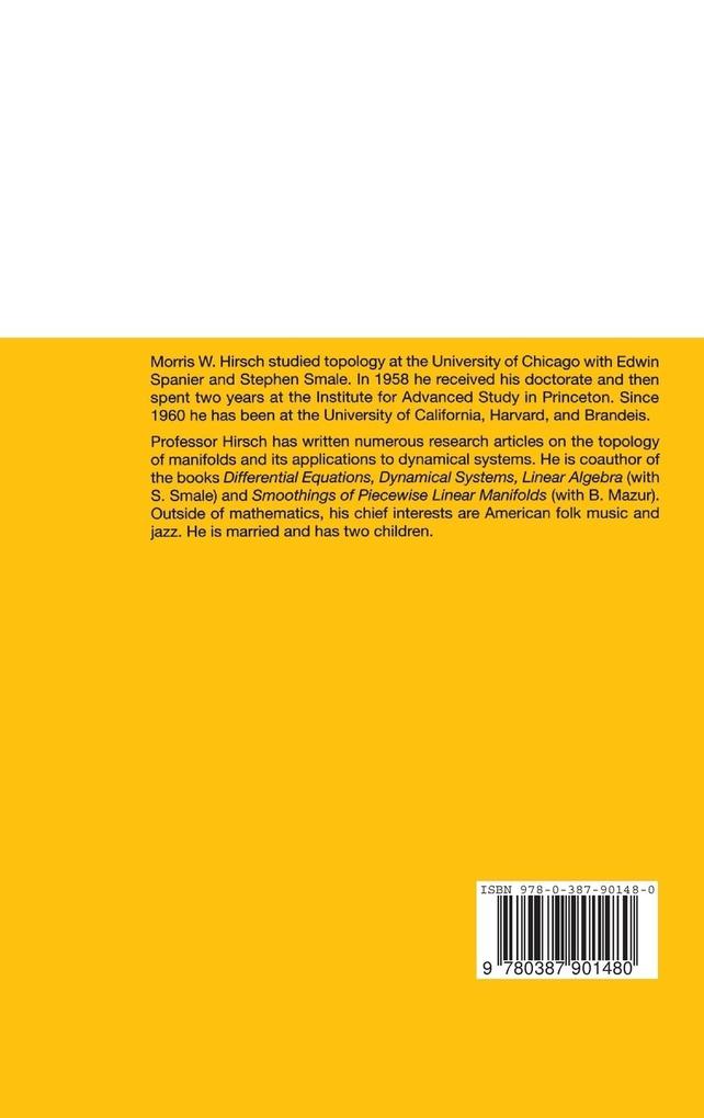 Weitere Ansicht: Differential Topology | Morris W. Hirsch