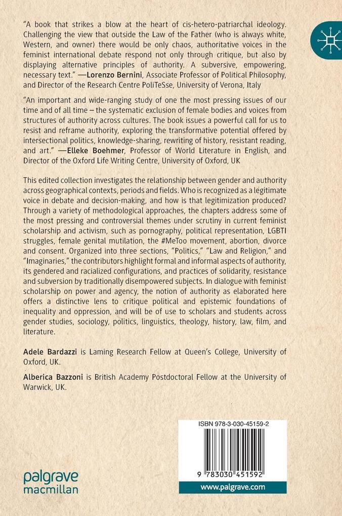 Weitere Ansicht: Gender and Authority across Disciplines, Space and Time