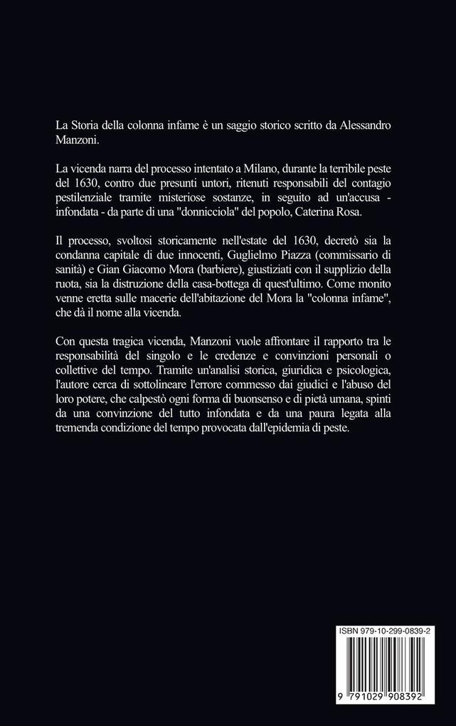 Weitere Ansicht: Storia della colonna infame | Alessandro Manzoni
