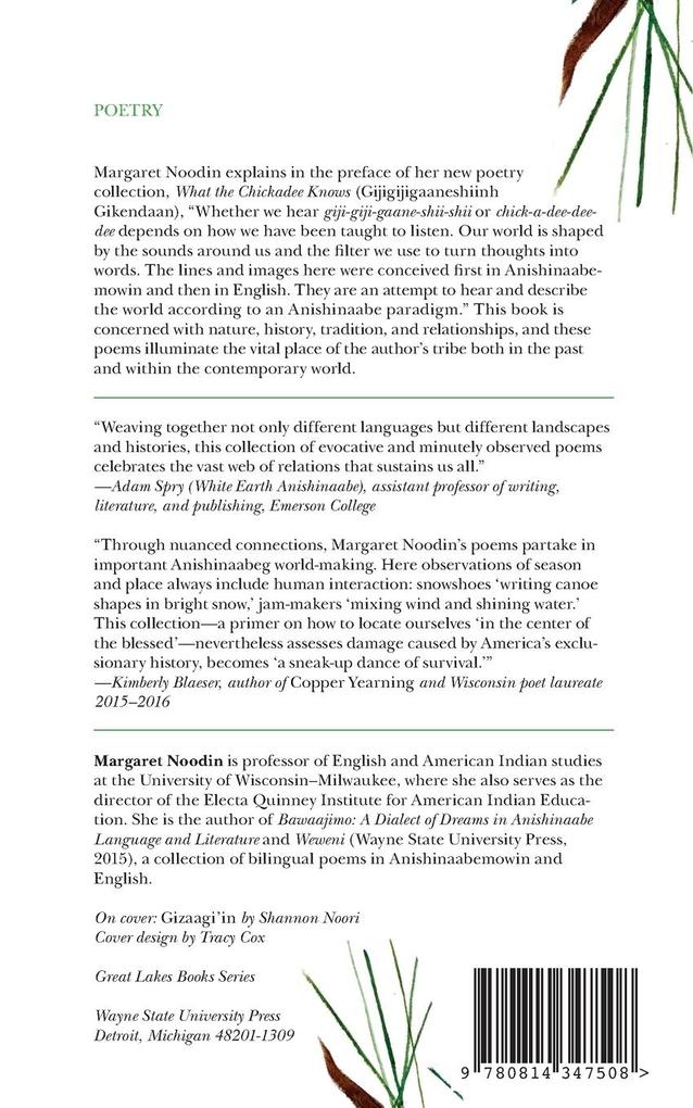 Weitere Ansicht: What the Chickadee Knows | Margaret Noodin