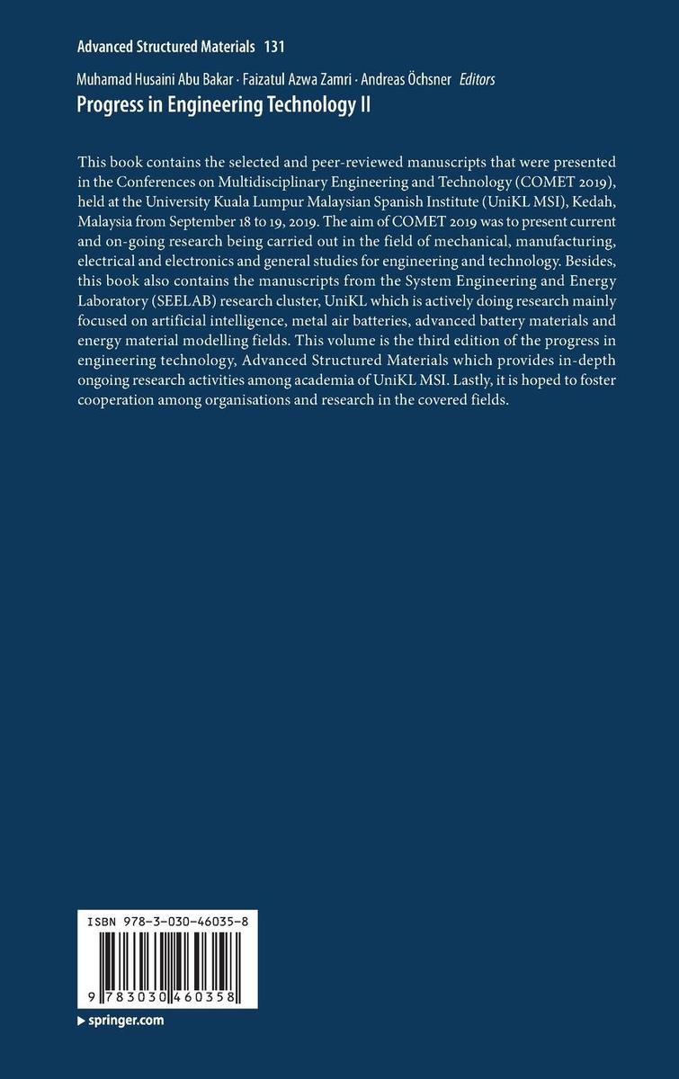 Weitere Ansicht: Progress in Engineering Technology II