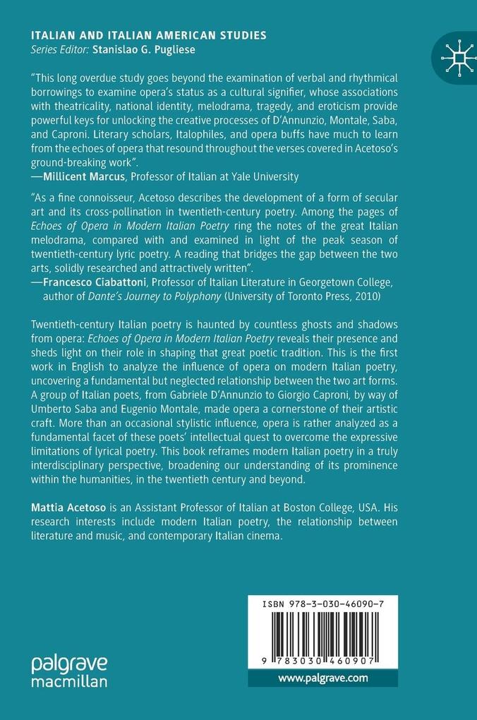 Weitere Ansicht: Echoes of Opera in Modern Italian Poetry | Mattia Acetoso