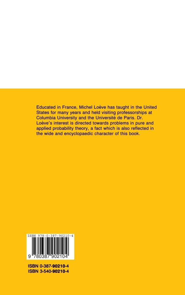 Weitere Ansicht: Probability Theory I | M. Loeve