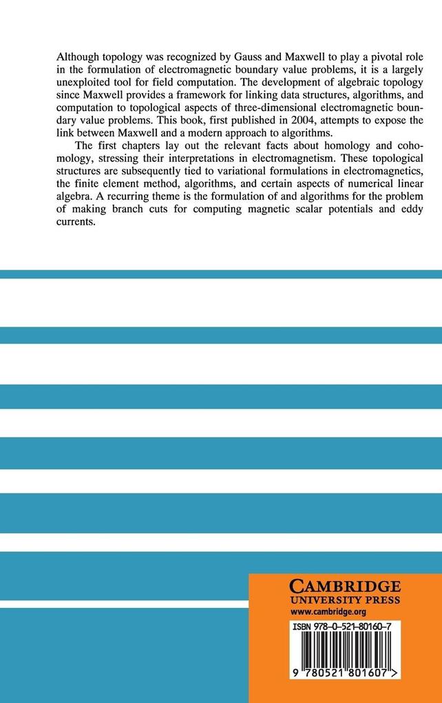 Weitere Ansicht: Electromagnetic Theory and Computation | Paul W. Gross, P. Robert Kotiuga