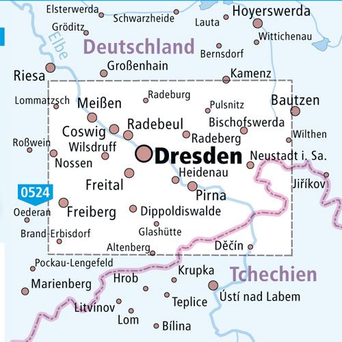 Weitere Ansicht: Radwanderkarte Dresden - Elbland, Osterzgebirge, Sächsische Schweiz 1 : 100 000