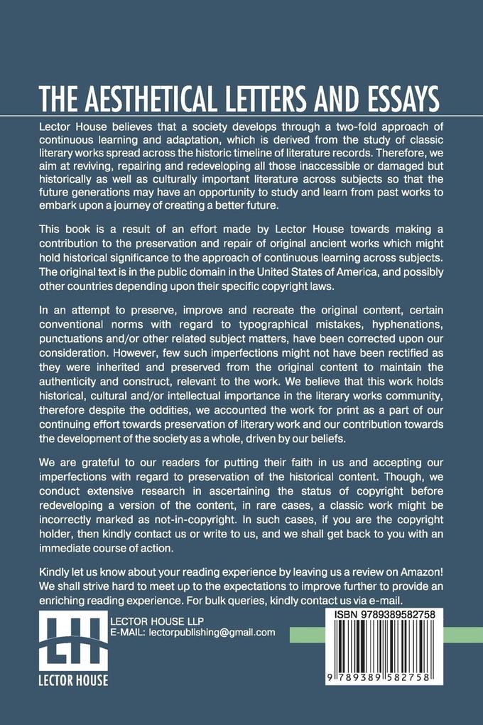 Weitere Ansicht: The Aesthetical Letters And Essays | Friedrich Schiller