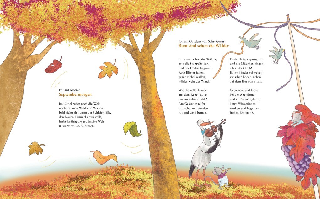 Weitere Ansicht: Herbstlaub und Laternenlicht