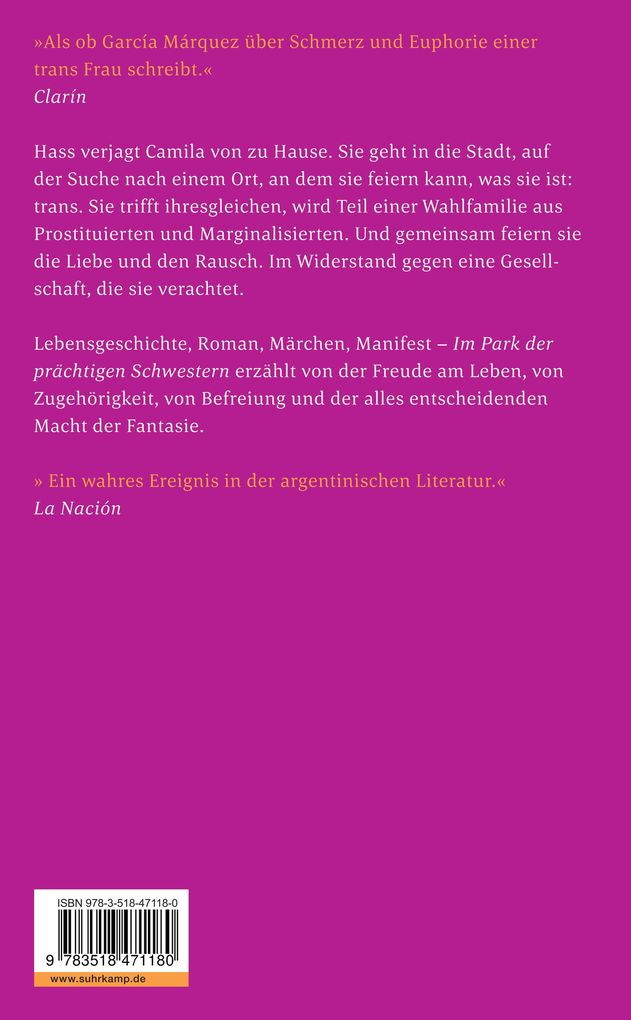 Weitere Ansicht: Im Park der prächtigen Schwestern | Camila Sosa Villada