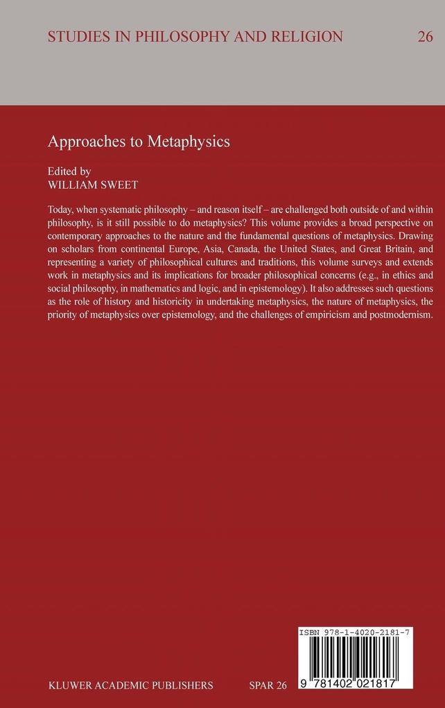 Weitere Ansicht: Approaches to Metaphysics